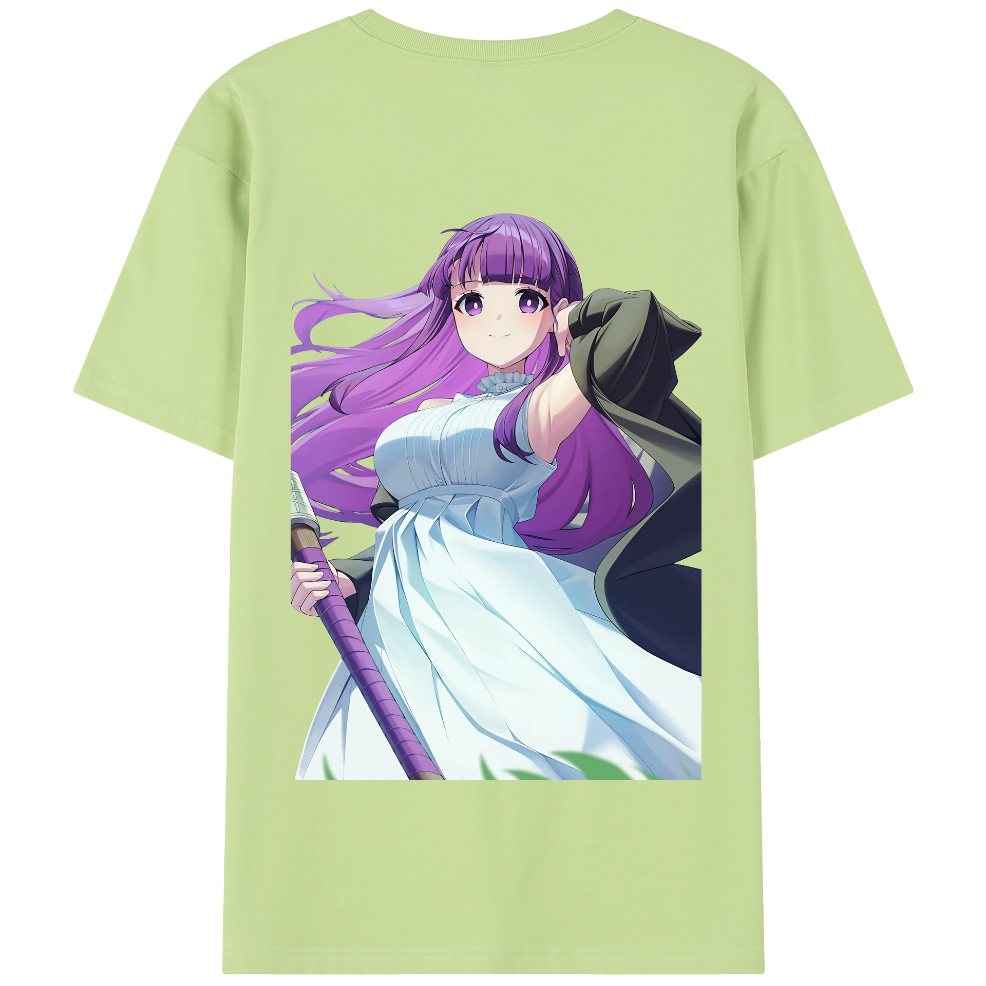 （画像用） 葬送のフリーレン Frieren 綿100％半袖Tシャツ（背面プリント）
